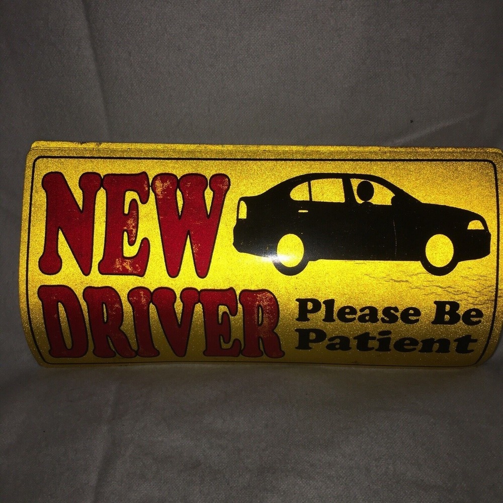 3 Pk. Automobile Magnetic Reflective New Driver Safety Caution Signs 4x8 Inches - Picture 1 of 4
